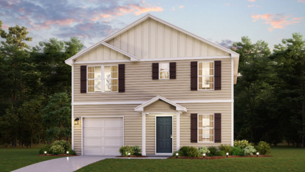 A house with a garage.