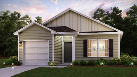 A house with a garage.