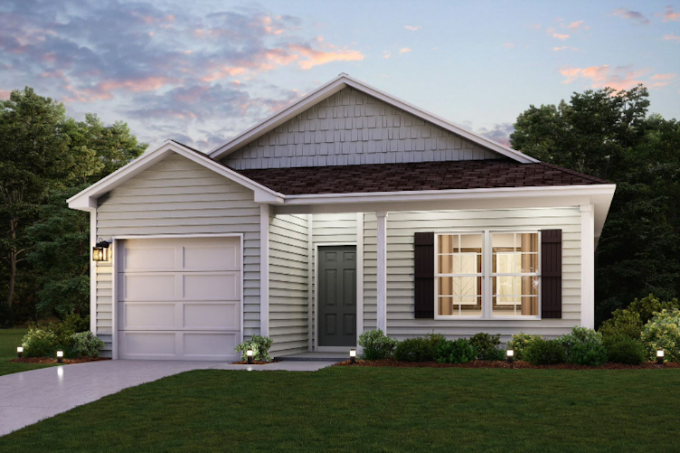 A house with a garage.