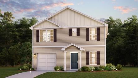 A house with a garage.