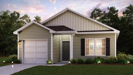 A house with a garage.