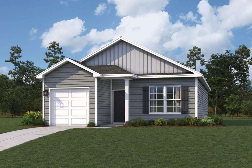 A house with a garage.