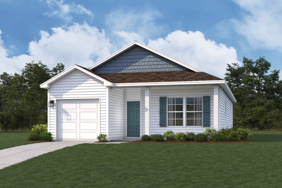 A house with a garage.