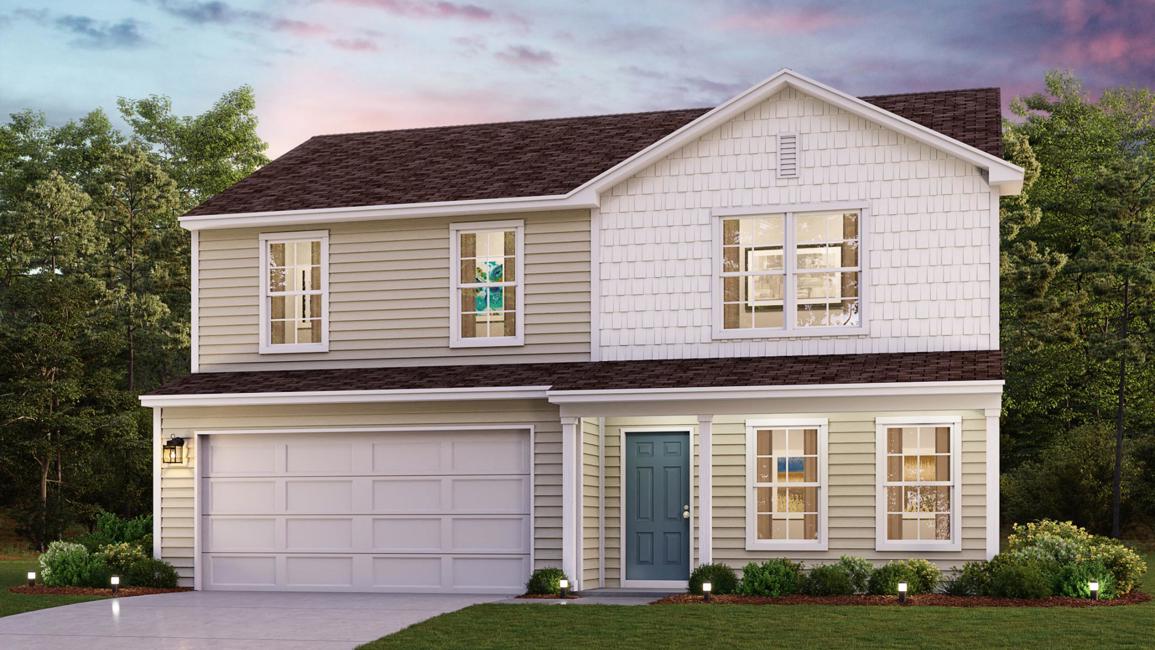 A house with a garage.
