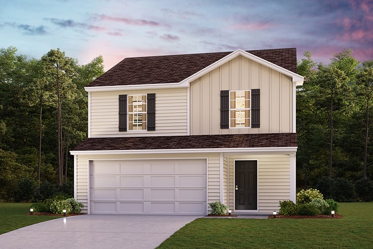 A house with a garage.