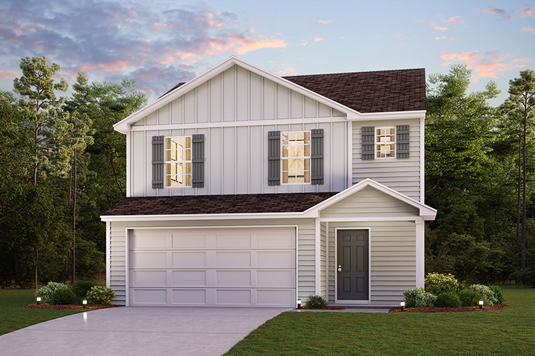 A house with a garage.