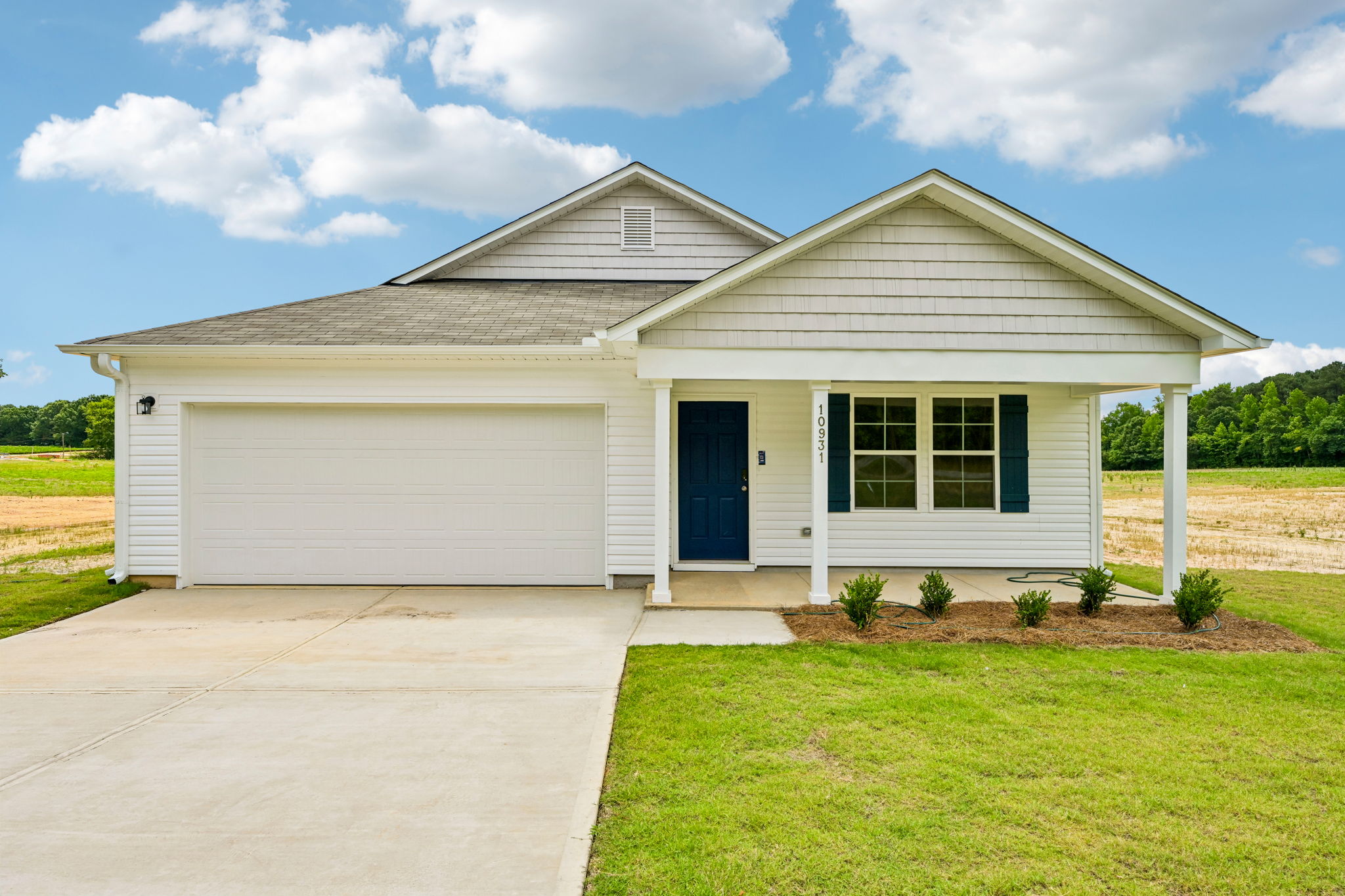A house with a garage.