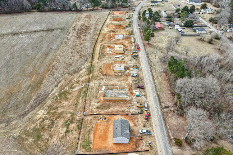 A high angle view of a road.