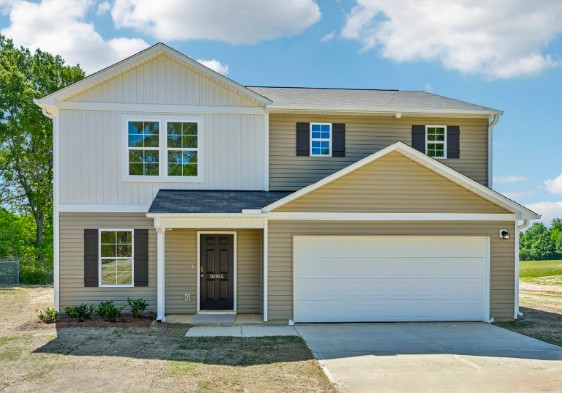 A house with a garage.