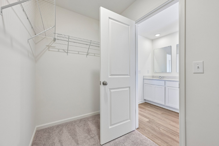 A white door in a room.