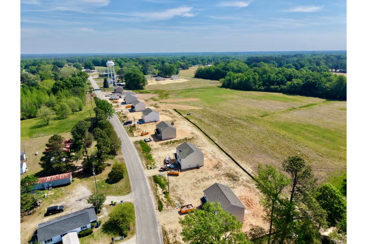 A high angle view of a road.