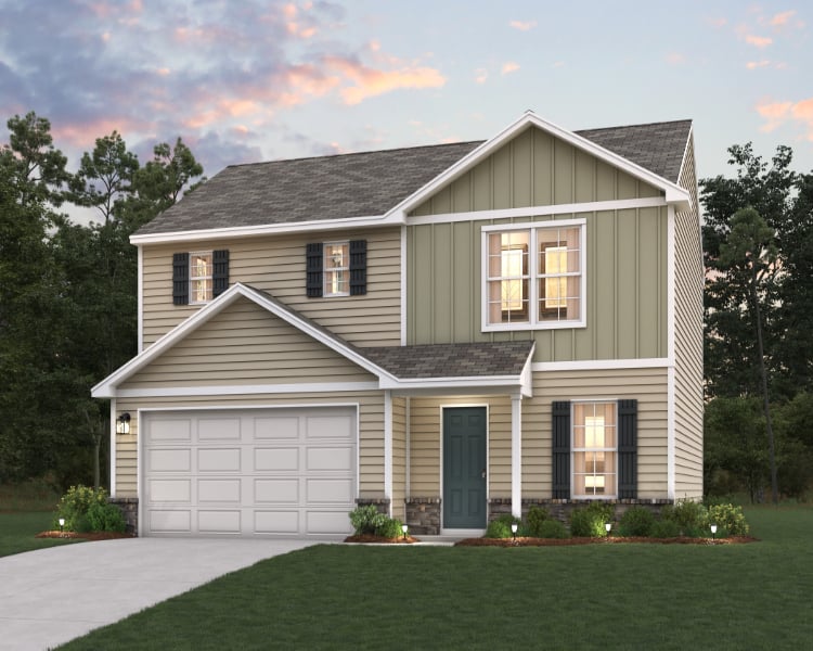 A house with a garage.