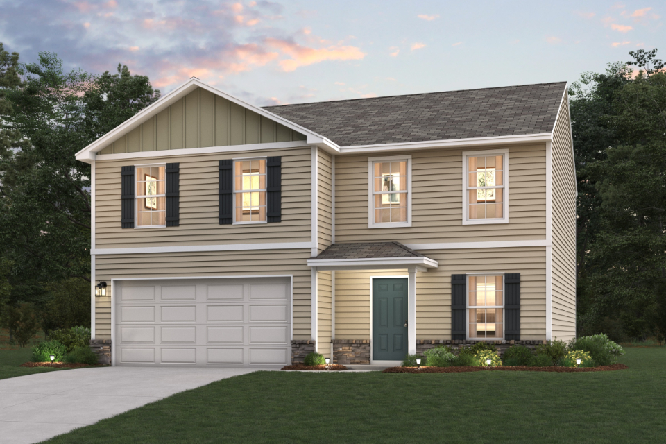 A house with a garage.
