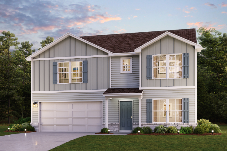 A house with a garage.