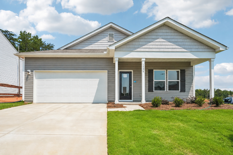 A house with a garage.