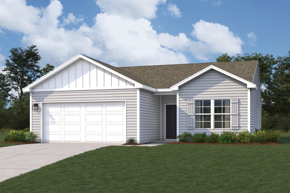 A house with a garage.