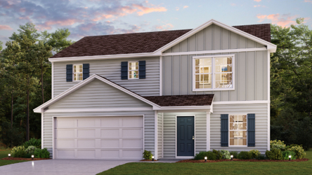 A house with a garage.