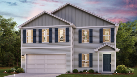 A house with a garage.
