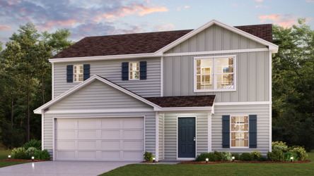 A house with a garage.