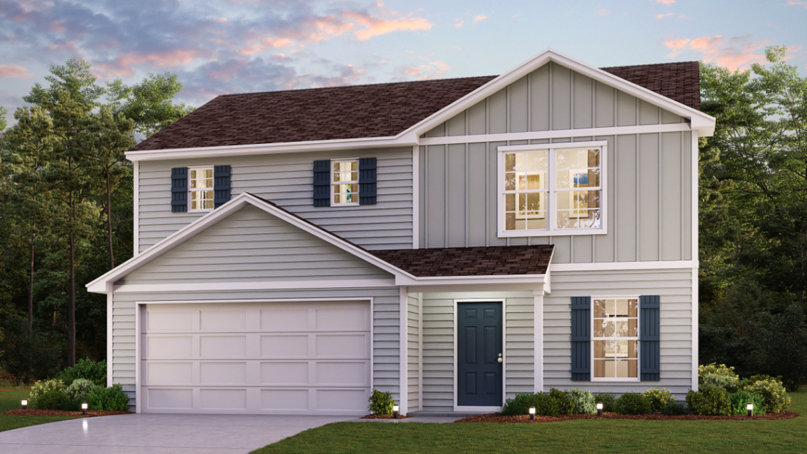 A house with a garage.