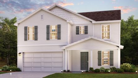A white house with a green lawn.
