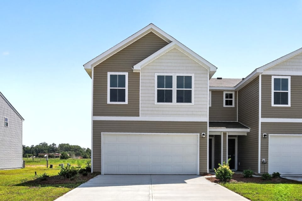 A house with a garage.