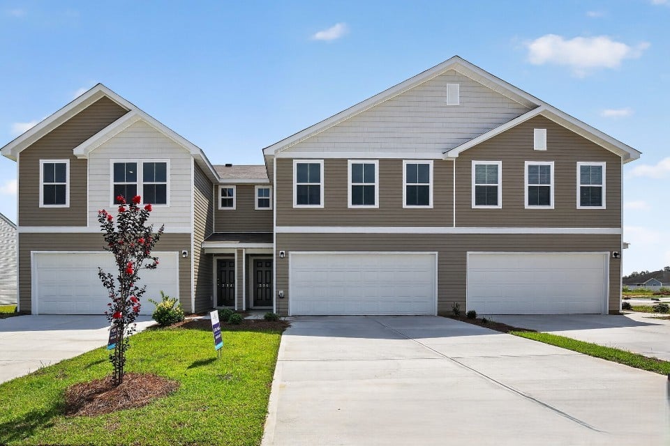 A house with a garage.