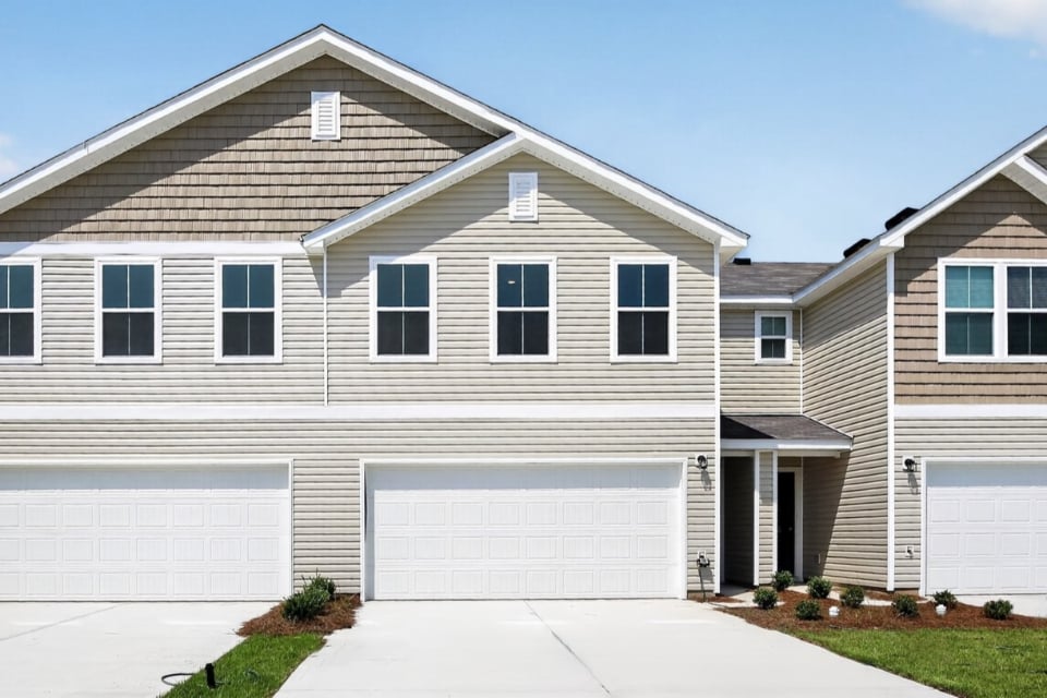 A house with a garage.