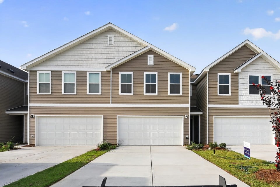 A house with a garage.