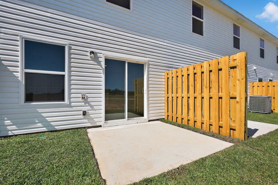 A house with a fence.