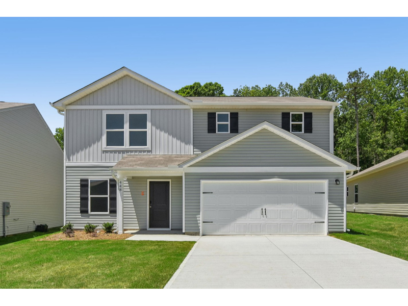 A house with a garage.