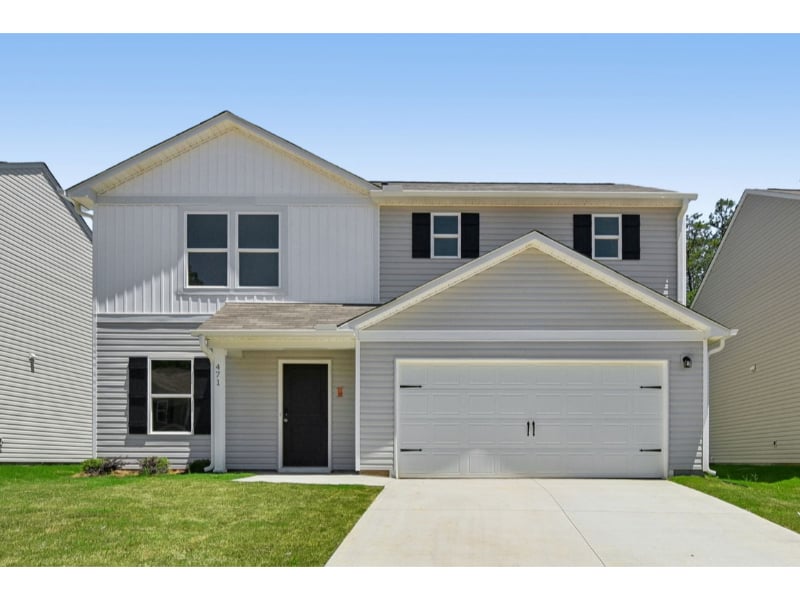 A house with a garage.