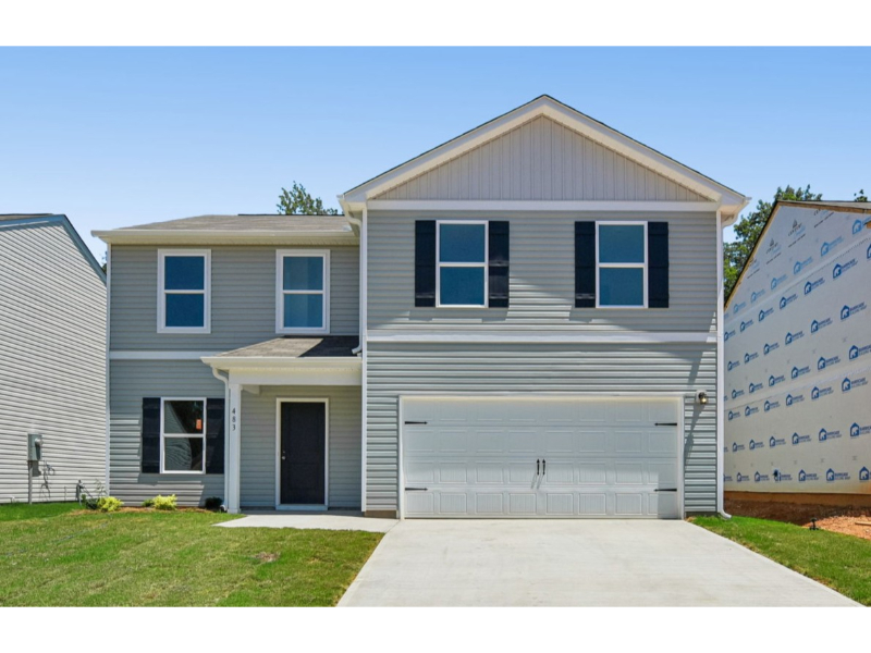 A house with a garage.