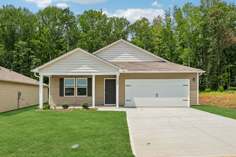 A house with a garage.