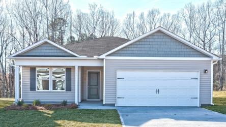 A house with a garage.