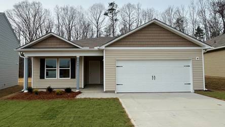A house with a garage.