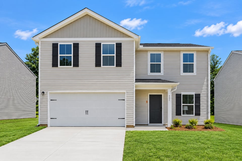 A house with a garage.