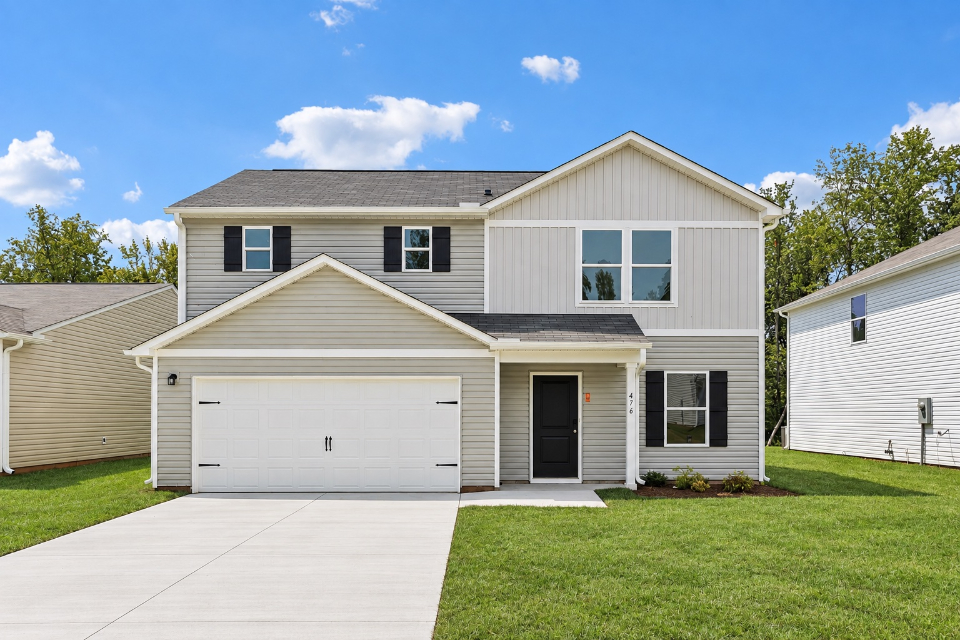 A house with a garage.