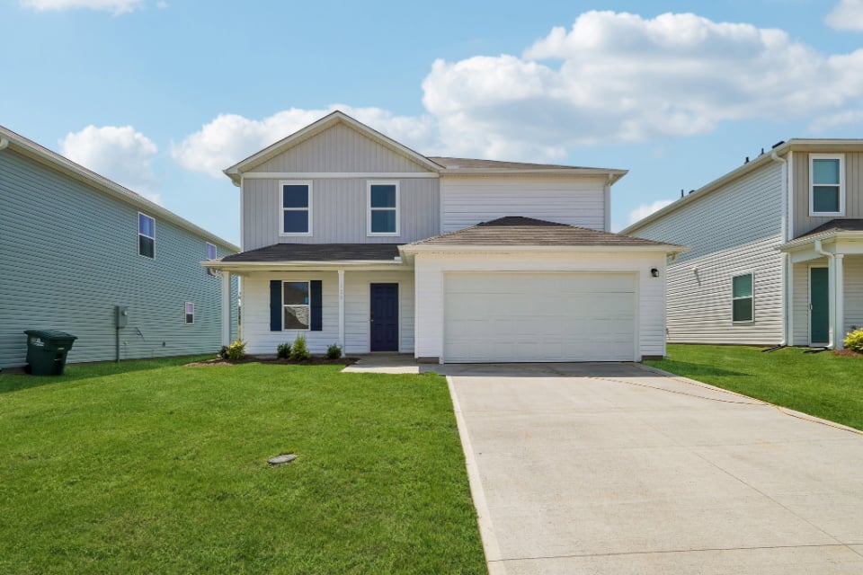 A house with a garage.