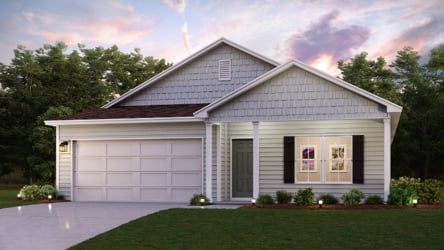 A house with a lawn.