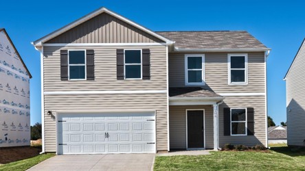 A house with a garage.