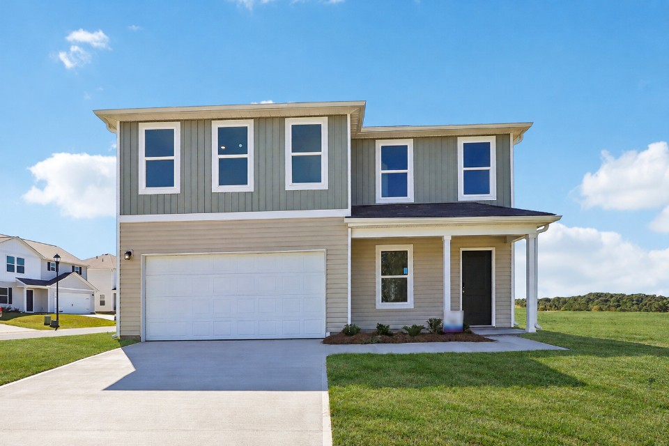A house with a garage.