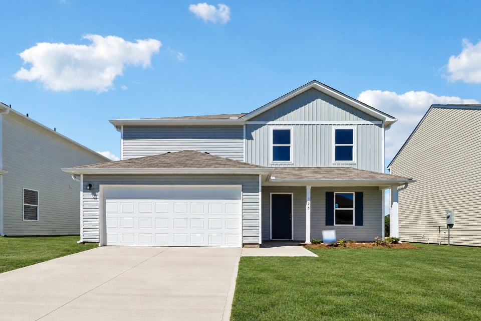 A house with a garage.