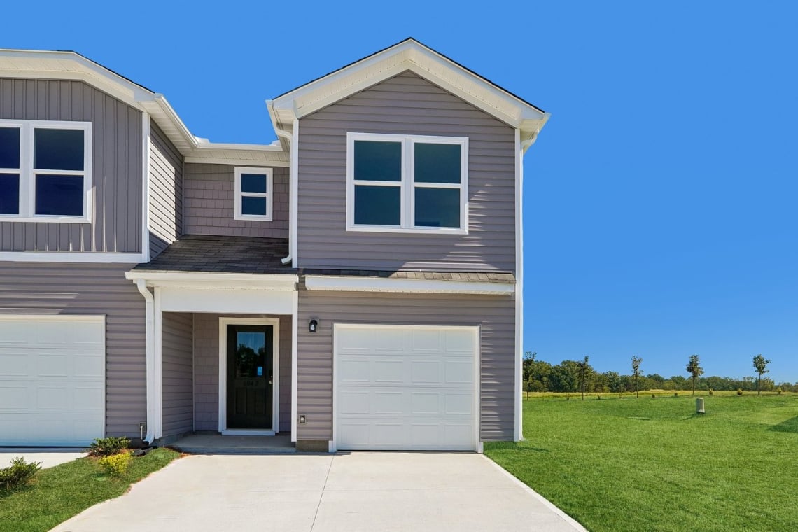A house with a garage.