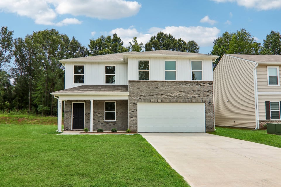 A house with a garage.