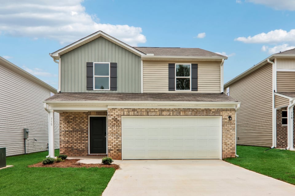 A house with a garage.