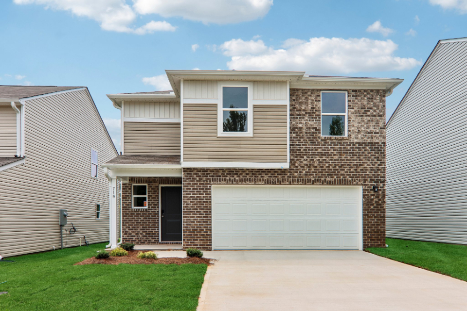 A house with a garage.