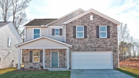 A house with a garage.