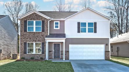 A house with a garage.