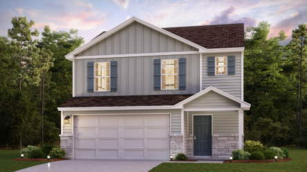 A house with a garage.